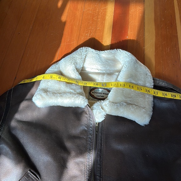 Vintage Genuine Leather B3 Bomber Jacket Dark Brown Faux Shearling Lining - Picture 11 of 16